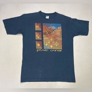 VINTAGE Gran Canyon Graphic T-shirt Men Large Blue USA 90s Single Stitch